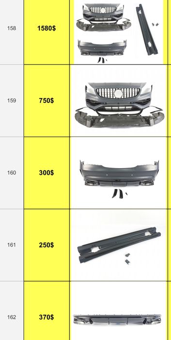 Передний бампер AMG Mercedes-Benz CLA W117 2013-2018