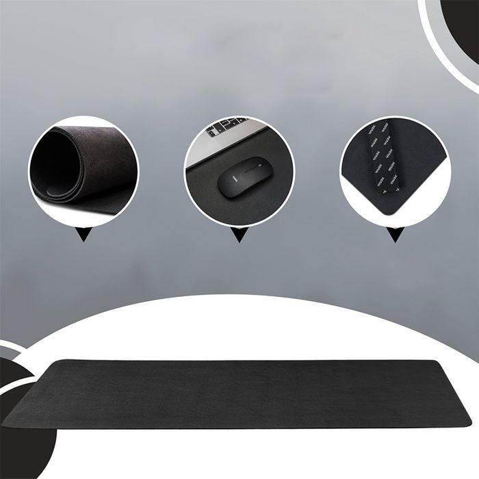 Podkładka na biurko mata 90x43 cm skóra syntetyczna czarna