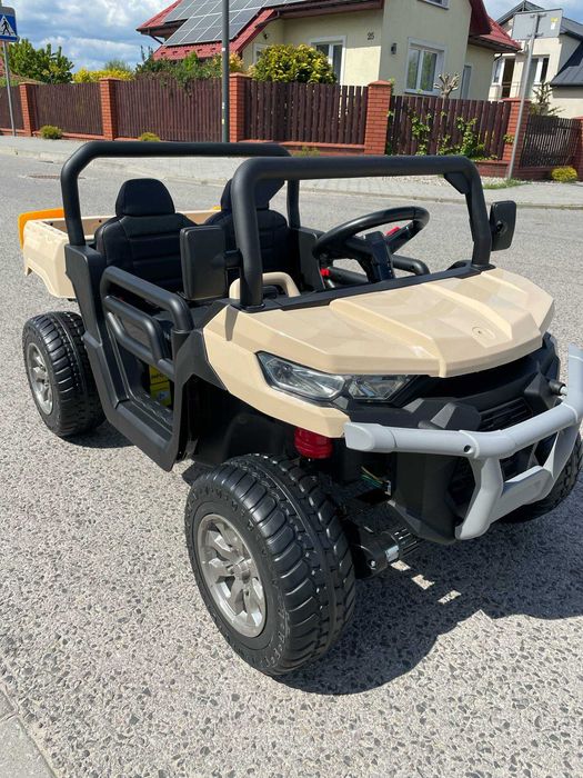 Auto na akumulator Ciężarówka Wywrotka 4×4 Miękkie koła Skóra USB