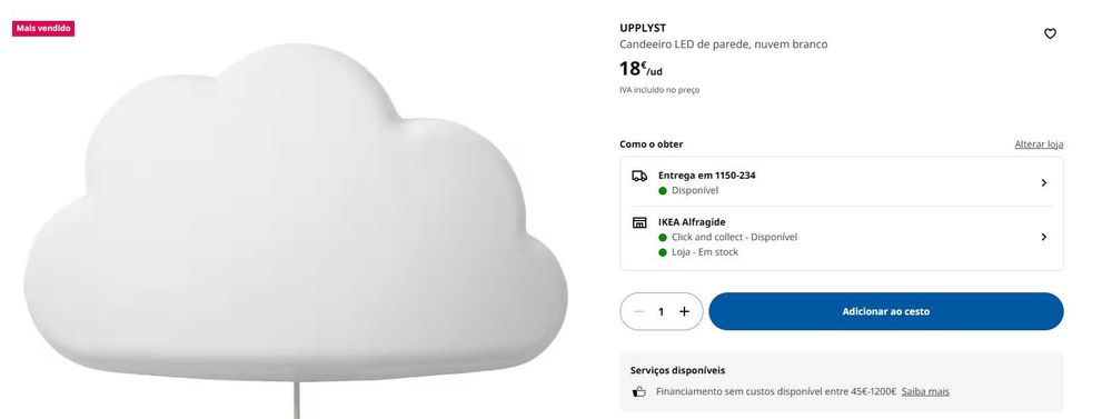 Candeeiro infantil Nuvem IKEA