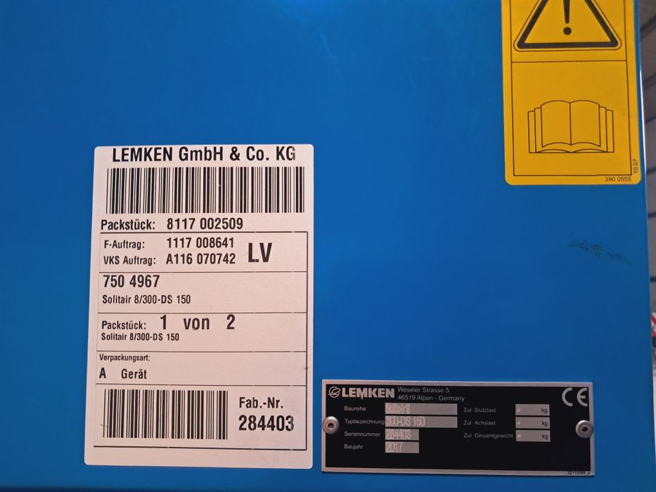 Zestaw uprawowo-siewny LEMKEN ZIRKON 12/300 i SOLITAR 8 ! Jak nowy !!!