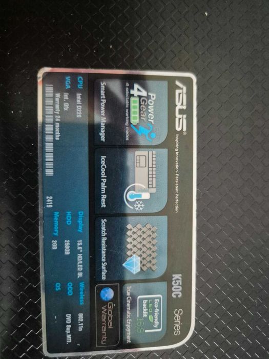 Laptop Asus K50C Intel Celeron 220, Windows XP