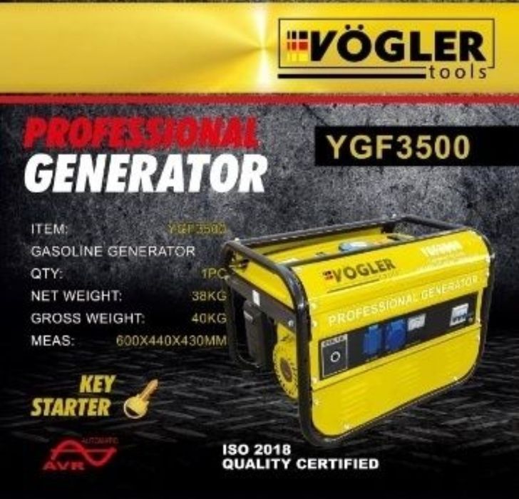 Agregat prądotwórczy VÖGLER GmbH 1-fazowy 2,9 KVA benzynowy, Generator