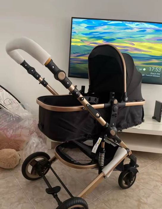 Carrinho de bebé 3 em 1 novo - Preto