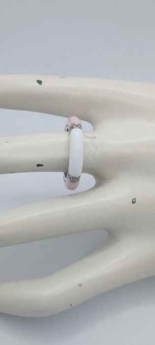 Anel de prata 0.925 kt com ceramica de cor