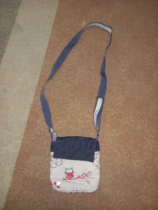 Детская сумка-кошелек СОВУШКИ на длинном ремне