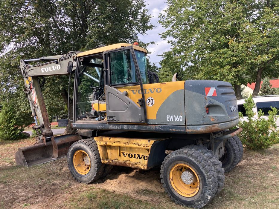 Wynajem koparki kołowej 18T Volvo EW160 1m3