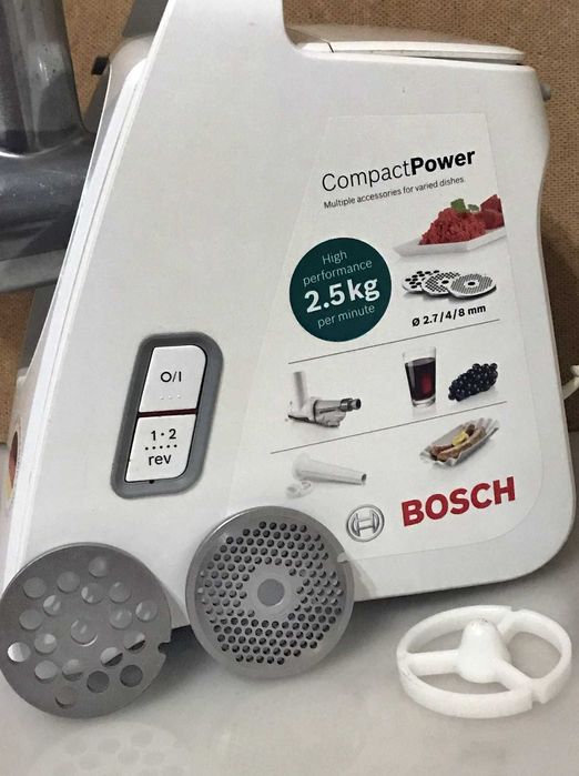Мясорубка BOSCH MFW3X15W, R8, 2000W, Reverse, 2-x Speed