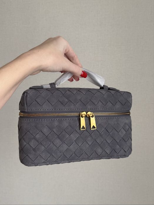 Сумка плетена сіра-графіт бренд тренд