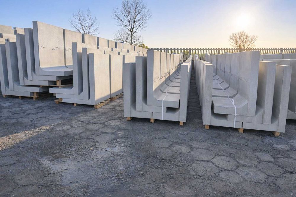 Mur oporowy typu L | Ściana oporowa L-ka | Beton C30/37 C40/45