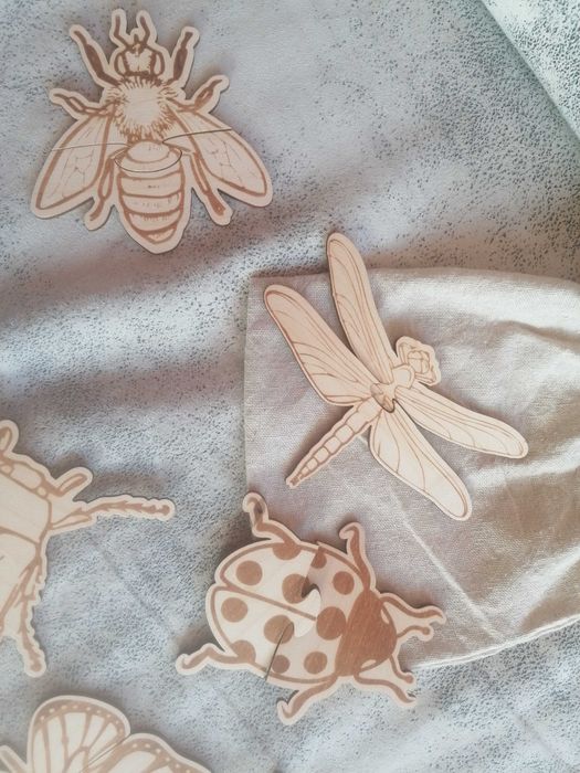 Drewniane puzzle owady