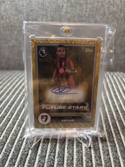 2026-27 topps flagship premier league  #FSA-EL Junior Kroupi   future stars autograph /50 parallel