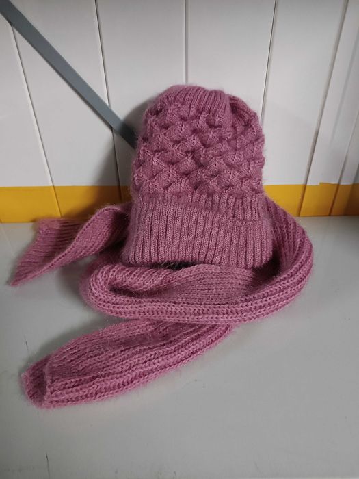 [NOVO] Conjunto gorro c/cachelol rosa