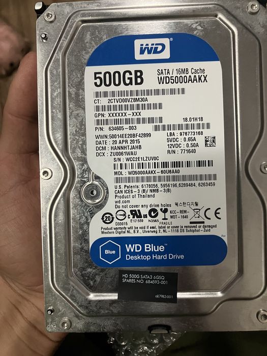 Hhd sata wd blue 500gb