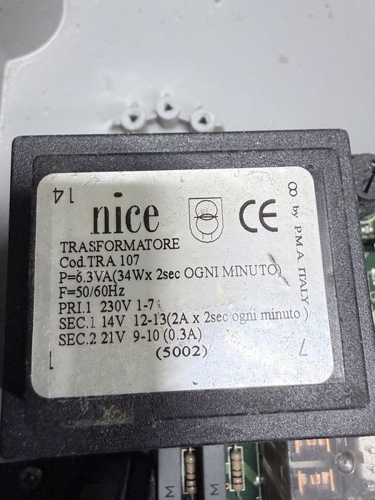 Centrala Nice bramy uchylnej