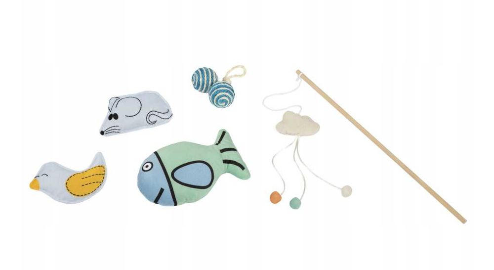 Zabawka wędka dla kota zestaw