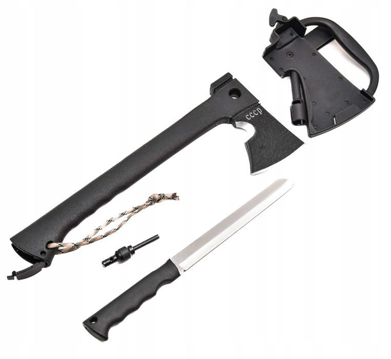 Toporek Siekiera Tomahawk Ukryty Nóż Etui Krzesiwo Las Prezent