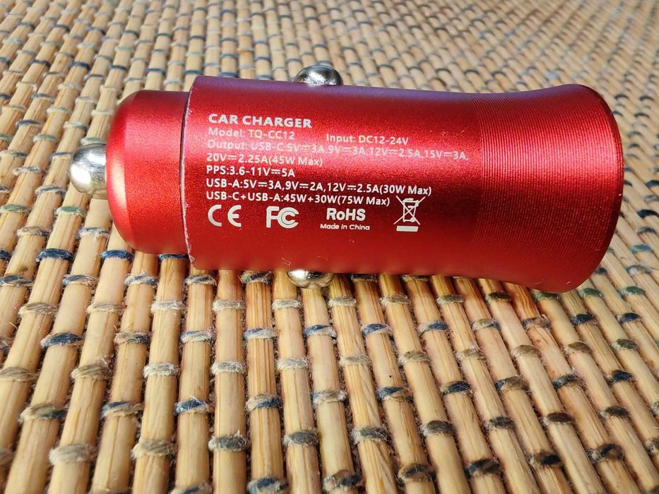 Быстрое автомобильное зарядное устройство Toocki 75w QC 4.0 и PD 3.0 PPS: 3,6-11V/5A