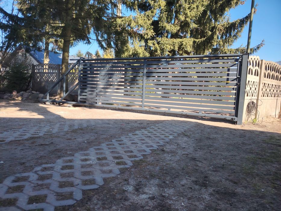 Brama przesuwna 5m grafit antracyt montaż transport