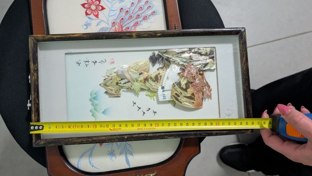 Quadro antigo de conchas japonês