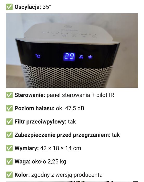 Grzejnik ceramiczny z pilotem