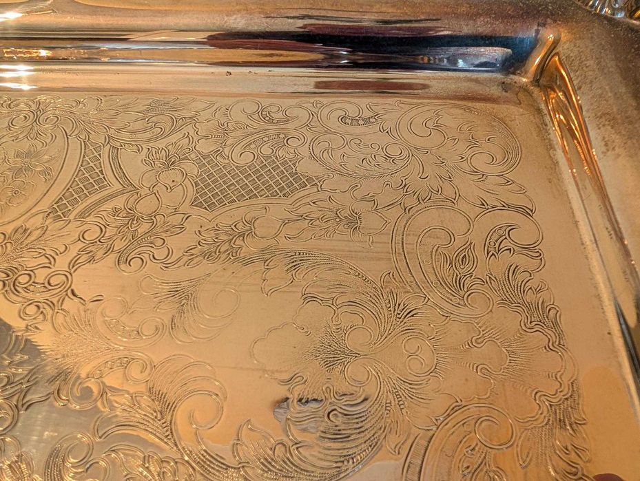 Taca srebrzona  sygnatura N  EPOB na nóżkach