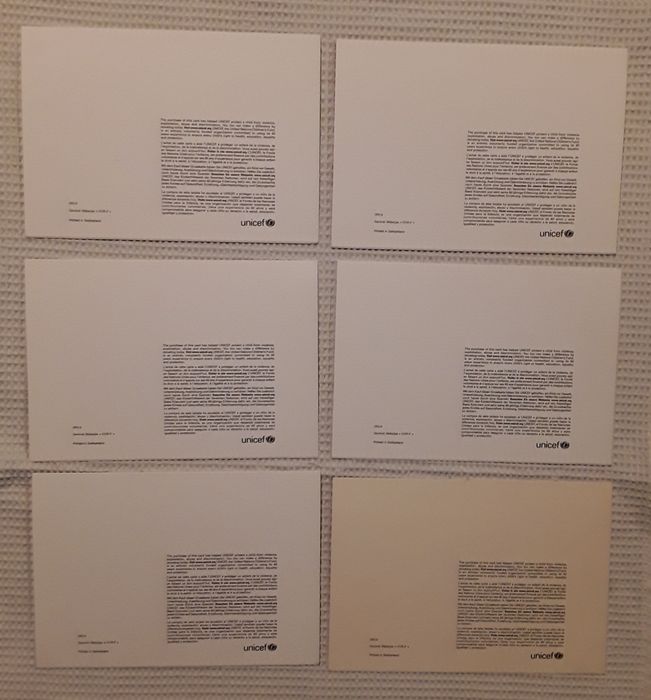 6 Postais UNICEF anos 90