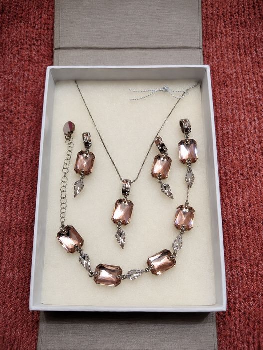 Kolczyki bransoletka naszyjnik Spark Nellie Vintage Rose Swarovski