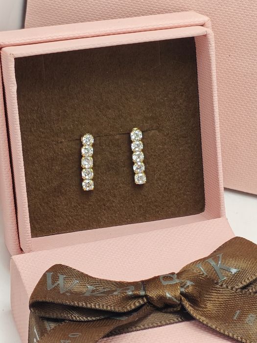 Kolczyki srebrne pozłacane 925 z cyrkoniami