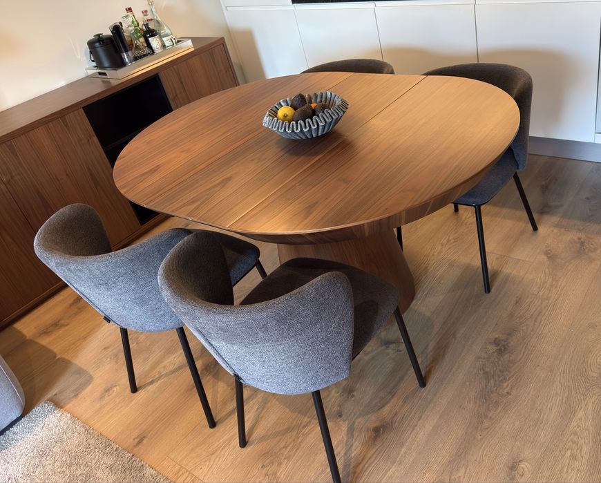 Mesa Redonda extensivel Nogueira  110 max 150