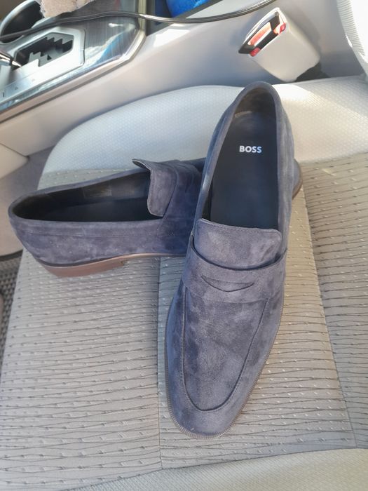 Лофери туфлі Hugo Boss Limber blue замша