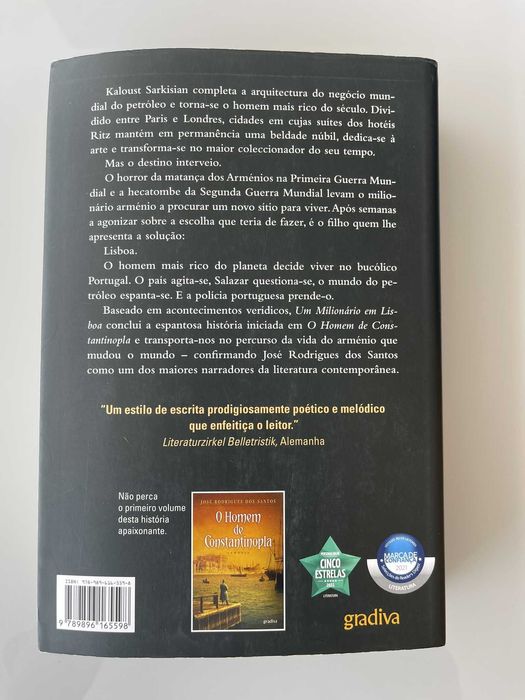 Livro “Um Milionário em Lisboa” – José Rodrigues dos Santos