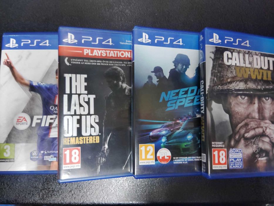 Zestaw 4 gier PS4 Fifa, the last, cod ww2, nfs