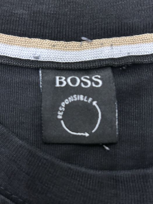 Czarny t-shirt, koszulka z krotkim rękawem BOSS