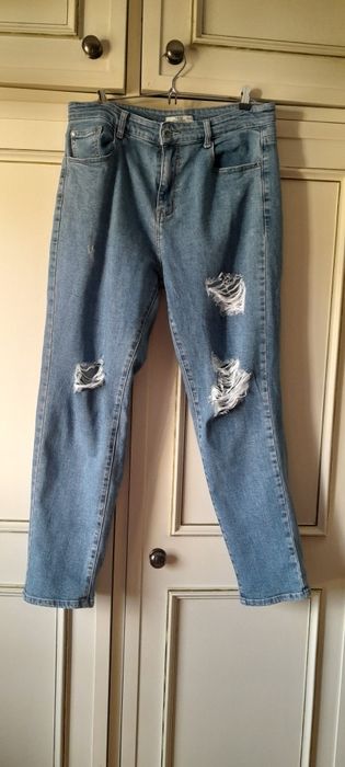 Calcas de ganga mom jeans rasgadas xl