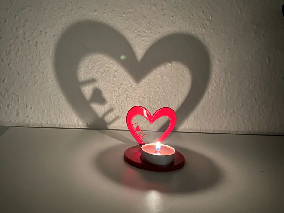 Porta-Vela Coração em 3D