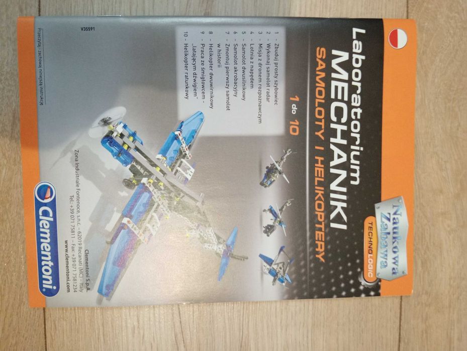 Naukowa zabawa Laboratorium Mechaniki Klocki Samoloty i Helikoptery
