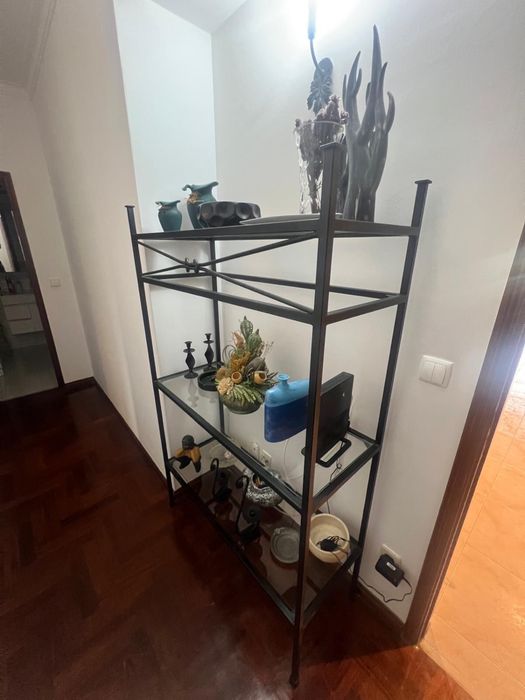Estante vintage ferro e vidro