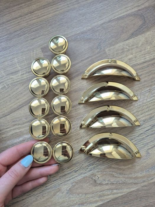 Złote gałki | uchwyty do mebli