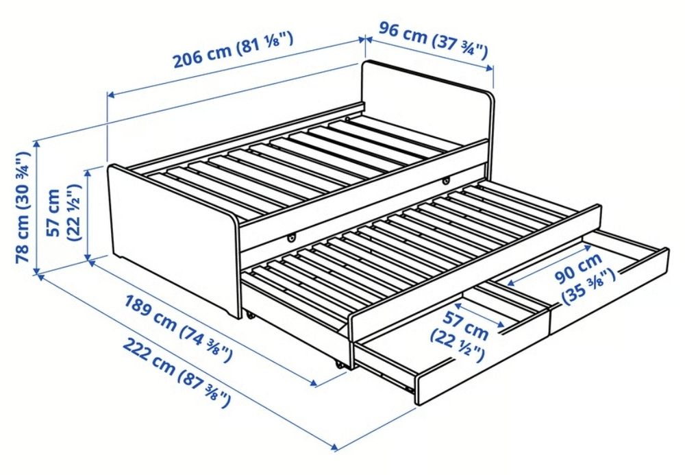 Cama dupla 90×200