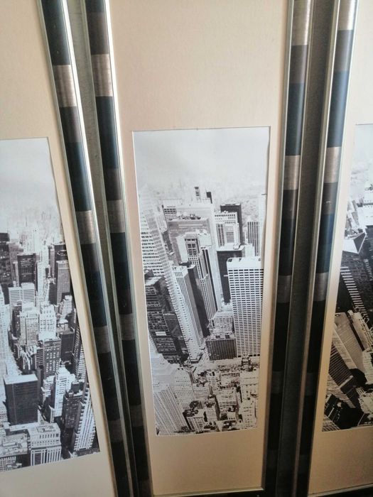 obraz tryptyk New York czarno-biały