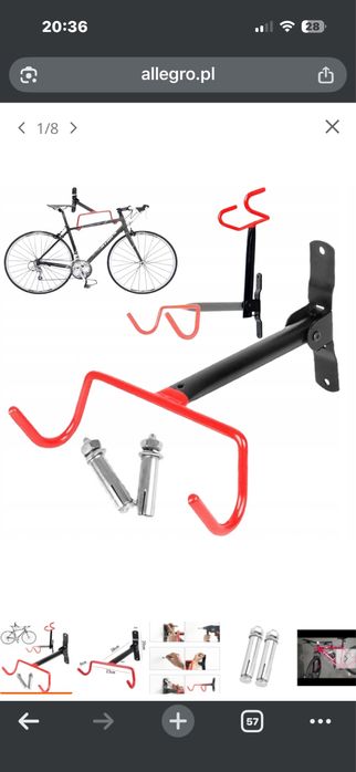 ścienny uchwyt rowerowy (wieszak na rower).