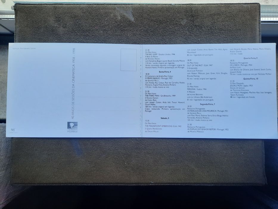 Postal comemorativo da Cinemateca