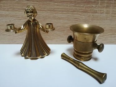 Moździerz mosiężny , kupidyn amor