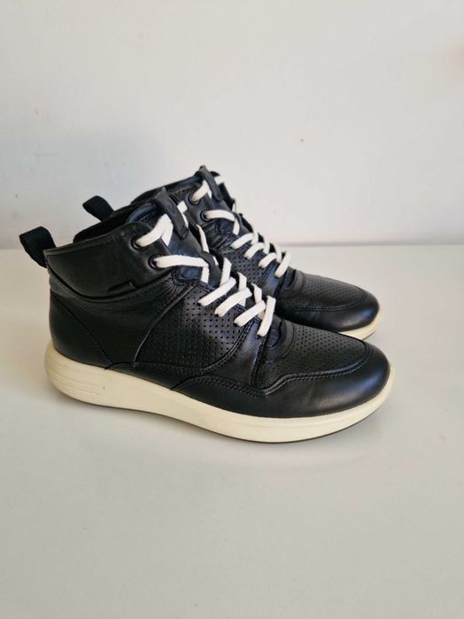 Buty ECCO skórzane 38 | sneakersy czarne, wygodne, lekkie