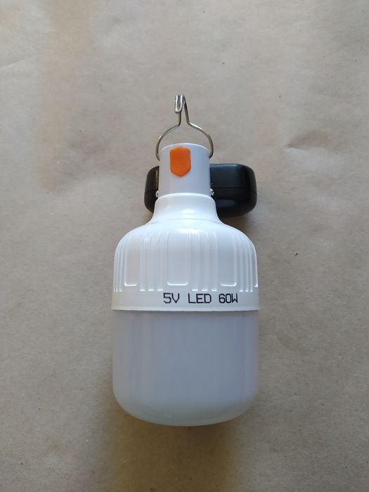 Світлодіодна лампа з гачком на акумуляторі, для кемпінгу 60 W