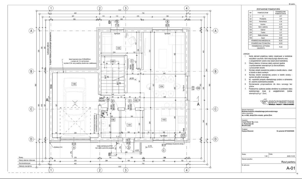 Dom jednorodzinny z garażem | 125,16 m² | Działka 442 m² | Żnin