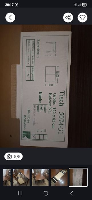 Sprzedam  stół  +  4 krzesła