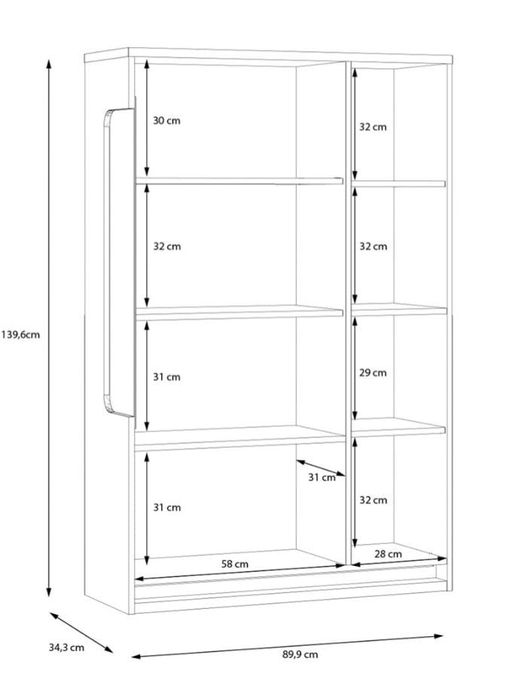 Vitrine com porta de vidro branco