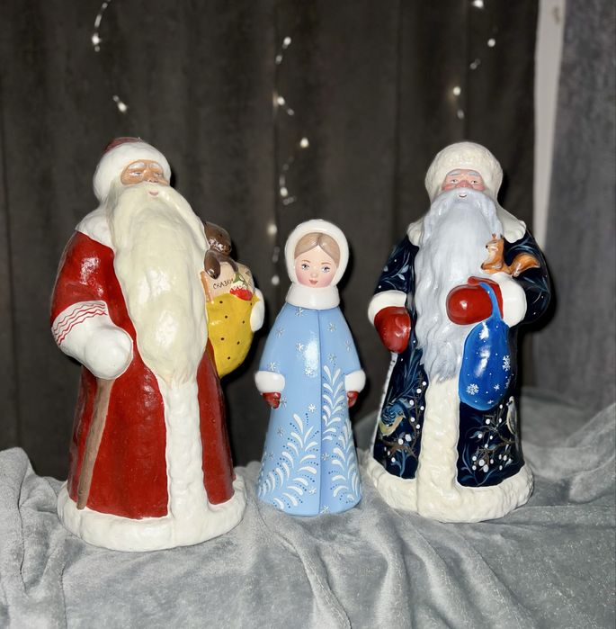 Дед мороз и снегурочка ссср, снеговик елочные игрушки под елку